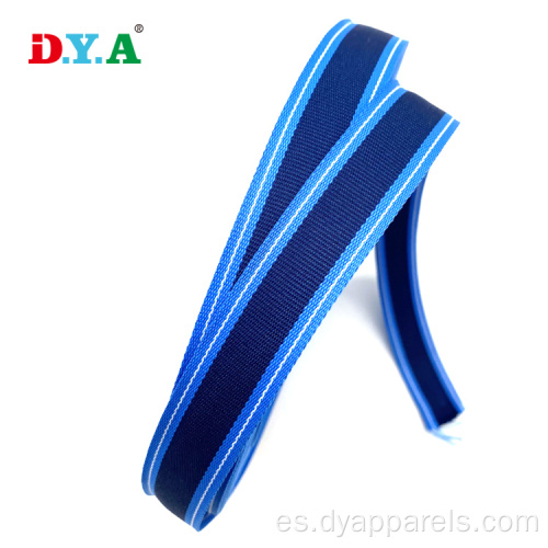 Corizas a rayas de 22 mm de cinta de poliéster azul para coser